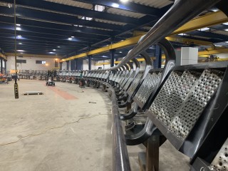 A new section of track in Taziker's fabrication facility in Heywood