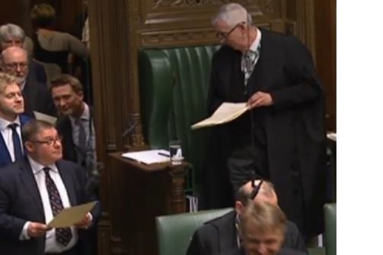 Mark Francois MP, bottom left of photo, introduces his Bill to the House of Commons 
