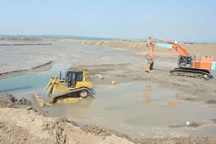 The stranded dozer