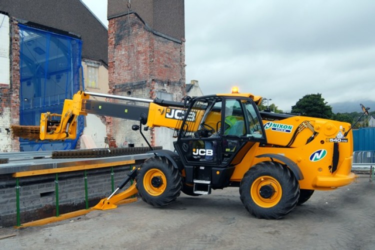 This 17m JCB Loadall 540-170 is one of 107 machines bought by Nixon Hire. It is on hire to Marshall Construction which is converting a former Victorian swimming baths in Alloa into a council library.