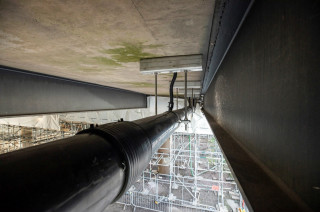 About 6km of drainage pipework has been installed under the bridge deck