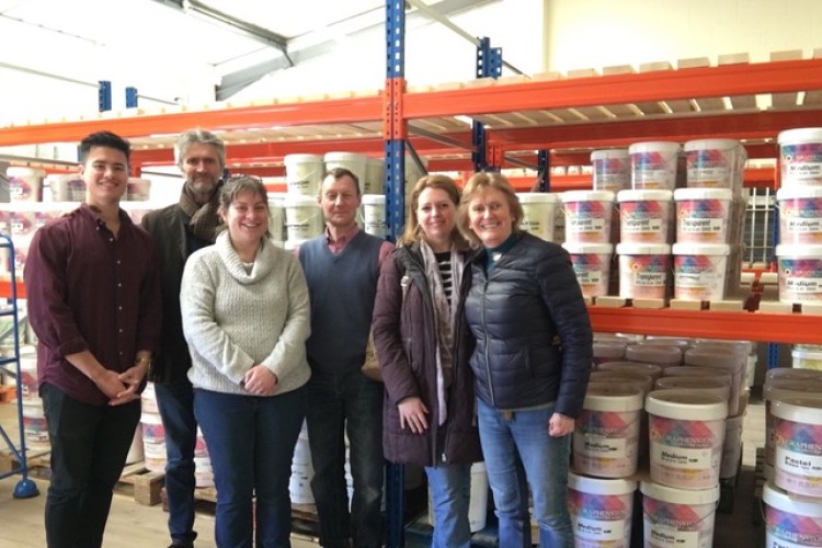 The Graphenstone UK Team at the new factory: Matt Lewis, Patrick Folkes, Sally Lovett, Ben Sturges, Mihaela Cazacu and Sarah Haswell