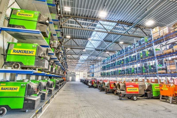 A Ramirent equipment warehouse
