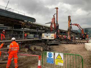 The building sits on an array of 15m-deep, 450mm-diameter sectional-flight auger piles