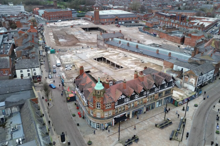 Demolition has been completed in the centre of Wigan and reconstruction is set to begin
