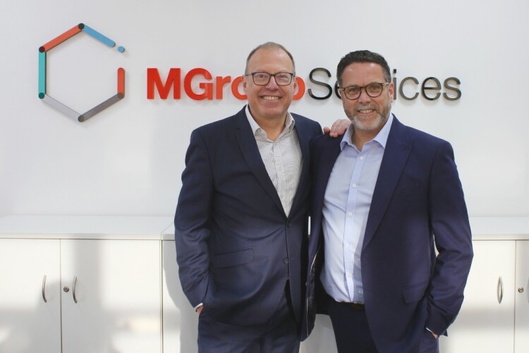 M Group Services chief executive Andrew Findlay (left) with BGEN chief executive Robin Whitehead