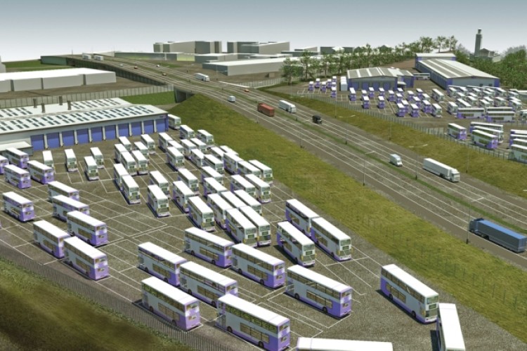 Artist's impression of the Gushetfaulds bus depot