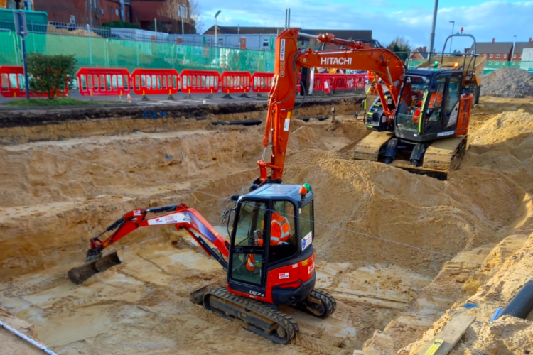 Construction on the Flitwick transport interchange for the council