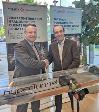 Steve Jordan, co-Founder of HyperTunnel, and François Pogu, managing director at Vinci Construction Grands Projects