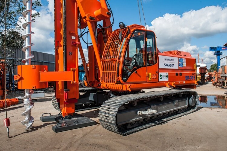 The Soilmec SR30 rig that is beign converted to dual-fuel hydrogen and diesel power