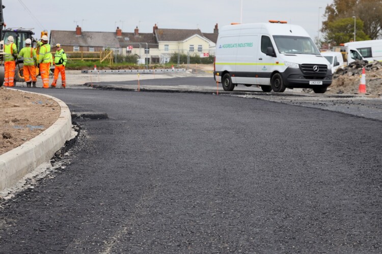 SuperLow-Carbon asphalt has been laid on the new A590 roundabout at Cross-A-Moor