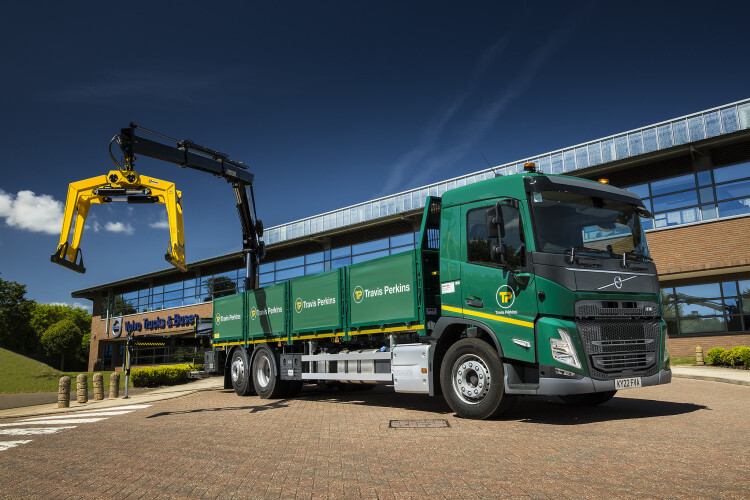 One of theVolvo FM 330 trucks fitted with Hiab grab crane