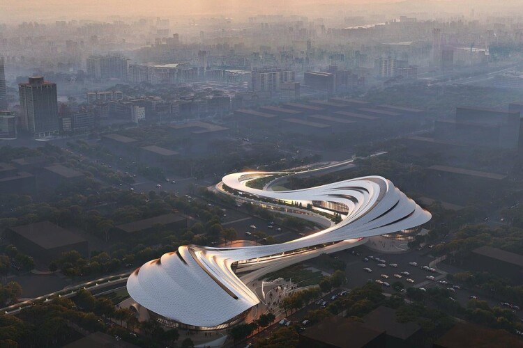 Jinghe New City Culture & Art Centre (render by Atchain)