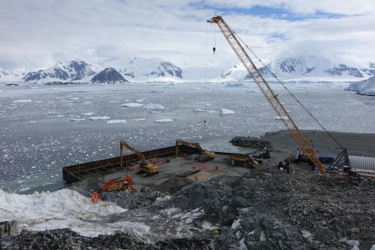 Image of Rothera Wharf by David Seaton of BAS