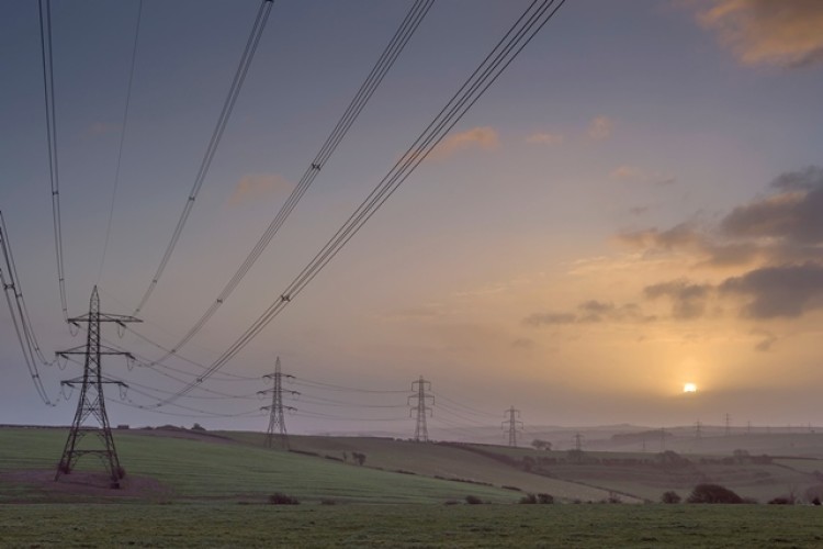 Landscape showing the presence of the pylons which will be removed in the Dorset area as part of the project