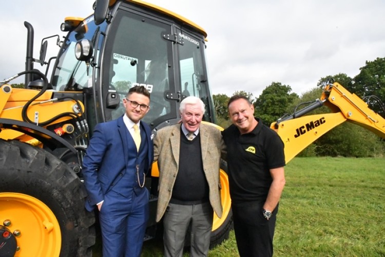 Left to right are JC Mac managing director Joshua McNally, sales director Liam O&rsquo;Connor and Steve Moody of Construction Plant Finance