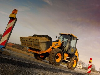The JCB wheeled loader The JCB wheeled loader