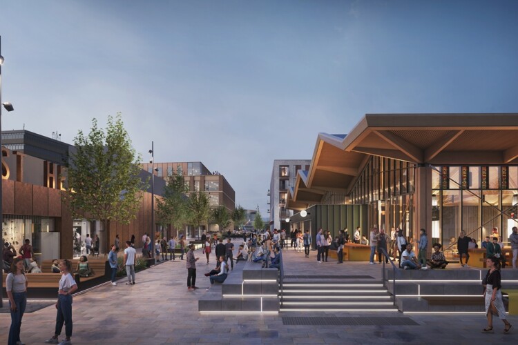 Artist's impression of St Helens' planned Market Hall, centre piece of the redevelopment