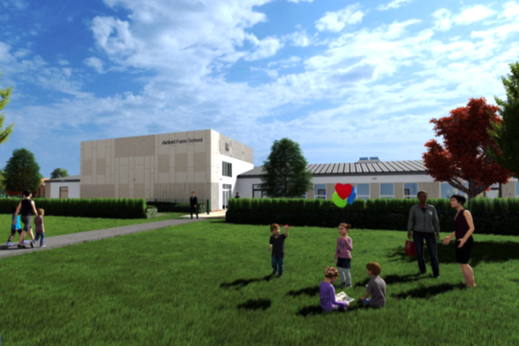 CGI of Airfield Farm primary school in Market Harborough