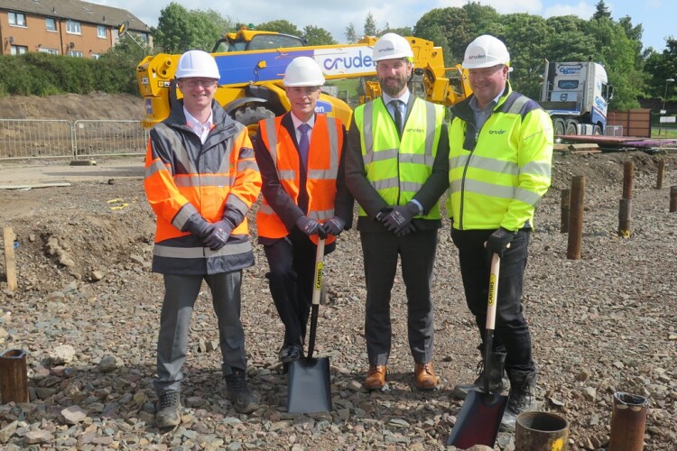 Left to right are Midlothian Council senior project manager Barry Stuart, Cllr Stuart McKenzie, Cruden commercial director Richard Crowther and Cruden site manager Willie Marshall