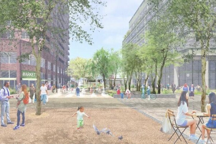 artist's impression of the planned Pudding Mill Square