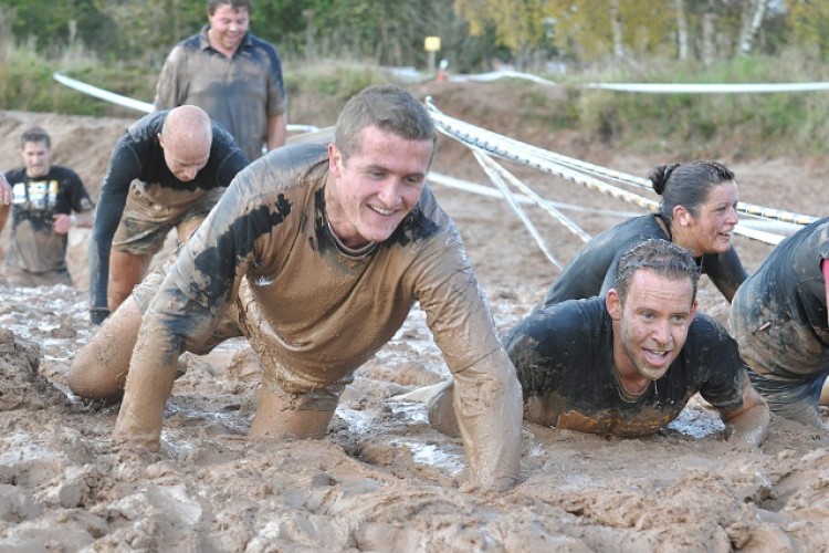 Mud runners had to tackle 20 obstacles round the five mile course