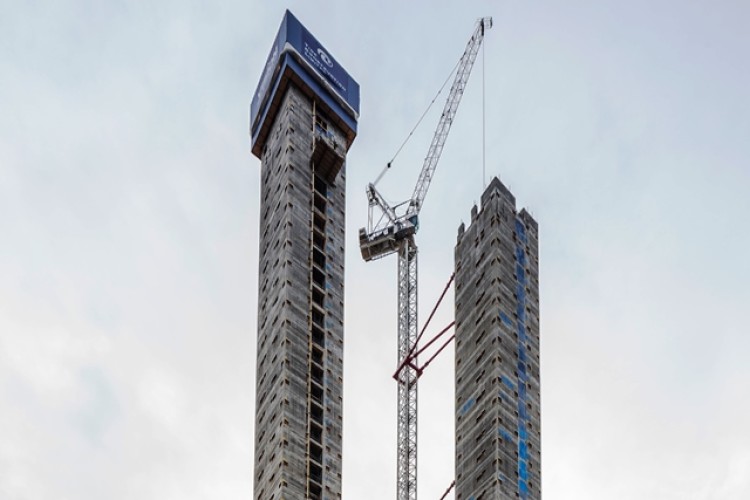 The concrete cores have topped out and are now ready for modules to be attached