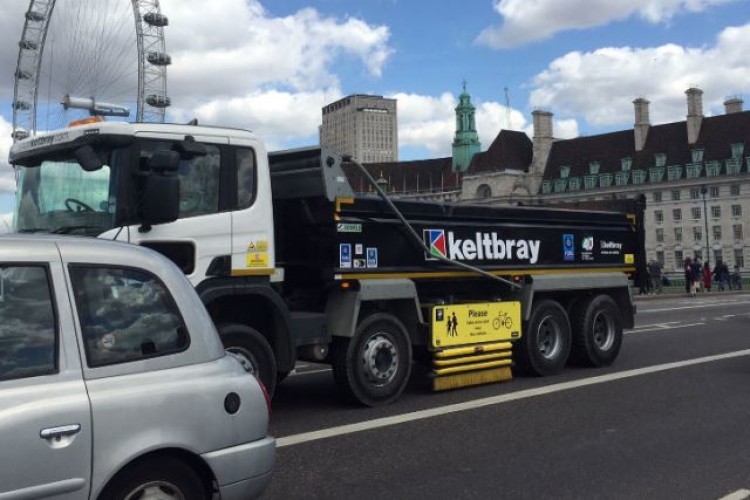 Keltbray truck fitted with the DawesGuard (&ndash; click to enlarge)