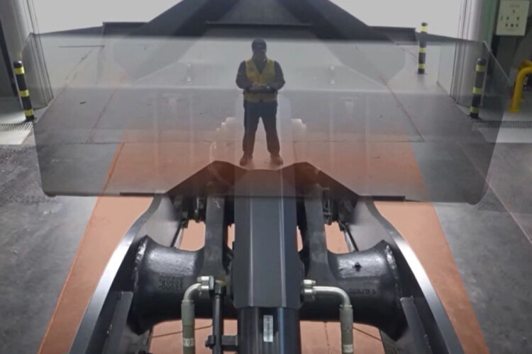 Doosan Infracore has introduced the &lsquo;transparent bucket&rsquo; that allows drivers to see blind spots in front of the bucket on the machine. This is what the driver sees on his monitor