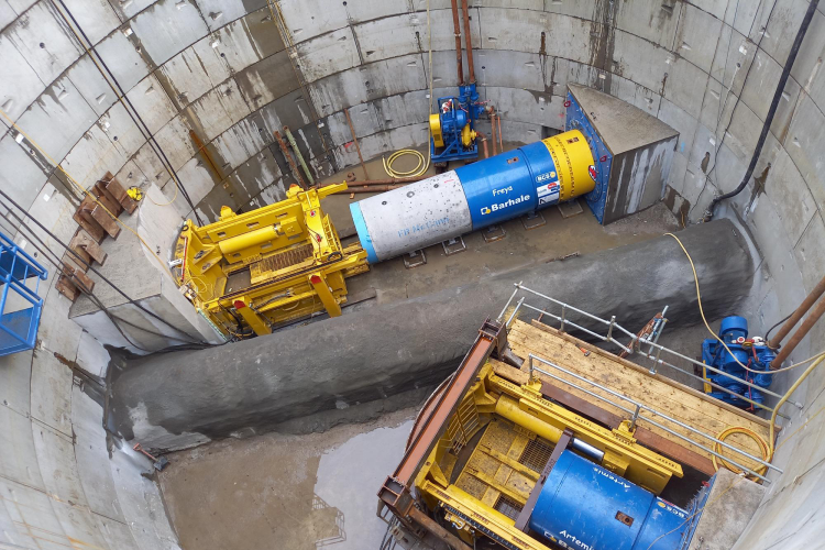 The two TBMs down the shaft and ready to go