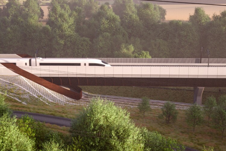 CGI of Small Dean Viaduct to be built as part of HS2 