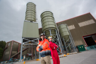 Head of process engineering Wesley Gounder (left) outside the plant