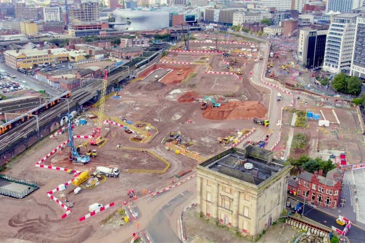 Foundations go in for Curzon Street station in Birmingham