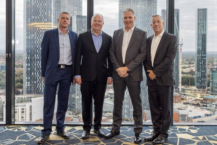 Left to right are Paul Gibbons, Stephen DeSimone, Bill Bordill and (DeSimone CFO) Tony Manuelli