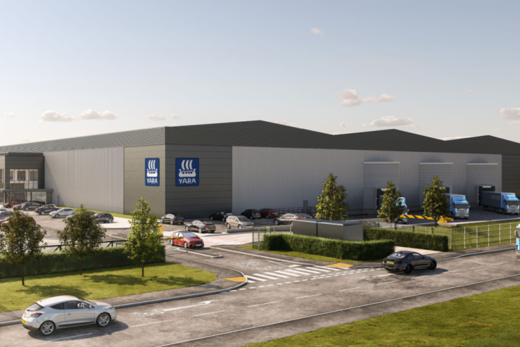 A CGI of Yara International&rsquo;s proposed fertiliser factory on the Ozone Business Park in Howden