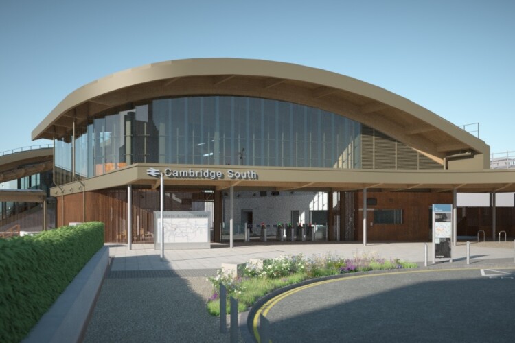 CGI of the new Cambridge South railway station