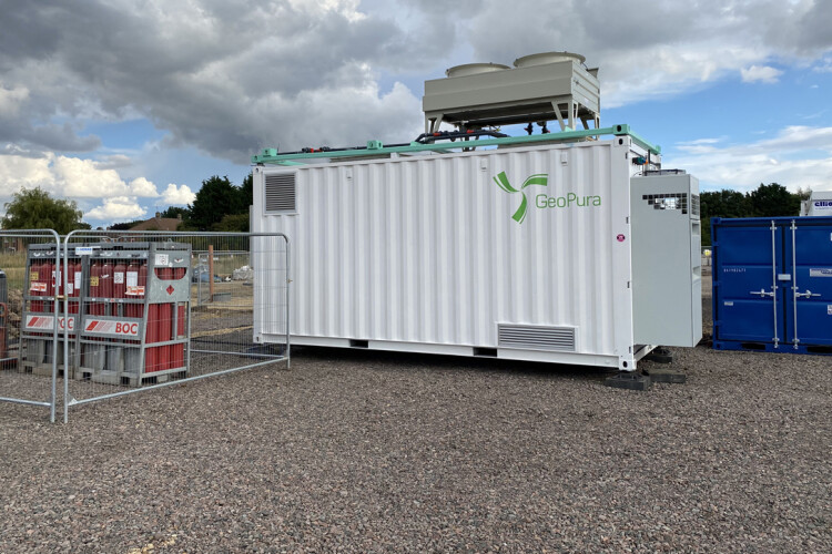 The GeoPura fuel cell is based on a standard 20ft shipping container 