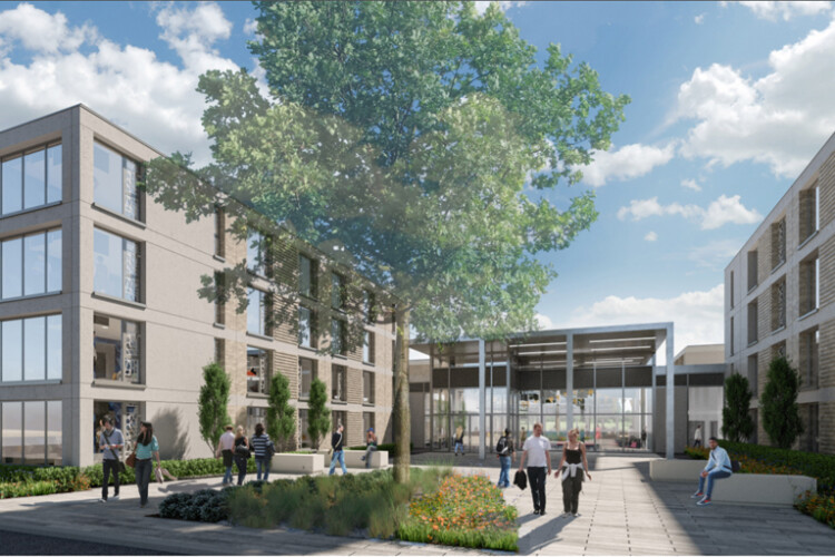 CGI of the new student accommodation being built on York&rsquo;s Heslington East campus