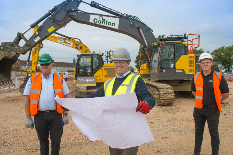 Dermot Conlon (left), Mi-space project director Rob Bennett (centre) and Niall Conlon (right)