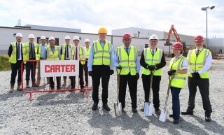 Representatives from RG Carter and James Paget University Hospitals NHS Foundation Trust assemble for ground breaking