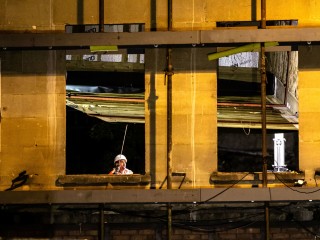 The first module is steered into place [Photo: Go Modular Technologies (UK) Ltd]