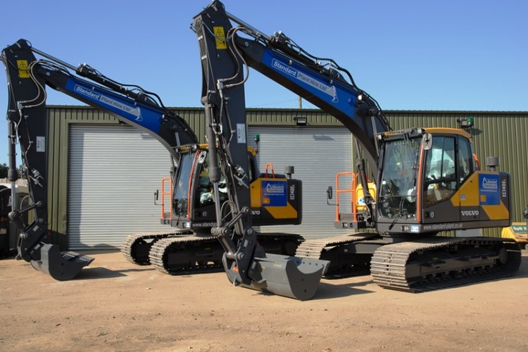 Two of Standard's new 14-tonne Volvo diggers