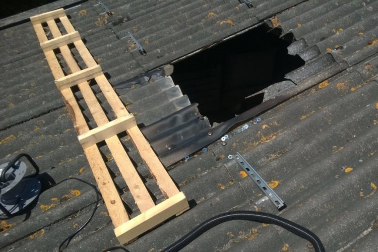 The solar panel fitter fell through an unprotected skylight 