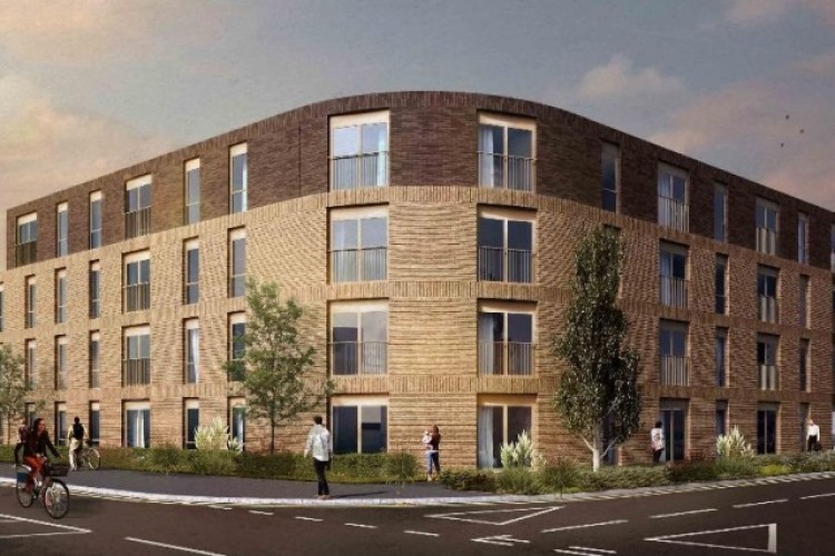 The planned build-to-rent development next to Corby station