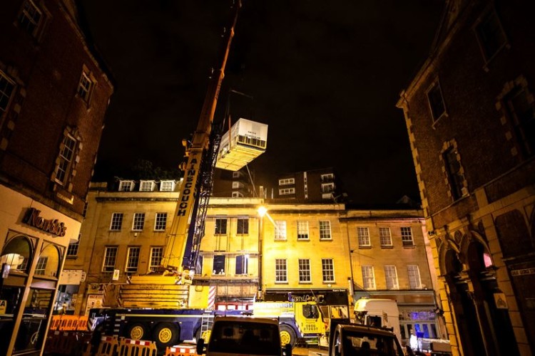 The first box was lifted in the early hours of Monday morning. [Photo: Go Modular Technologies (UK) Ltd]