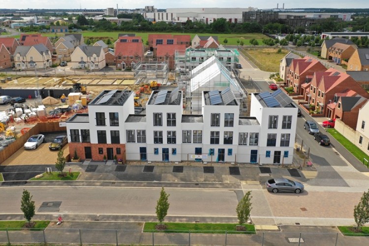 Modular housing blocks in Corby