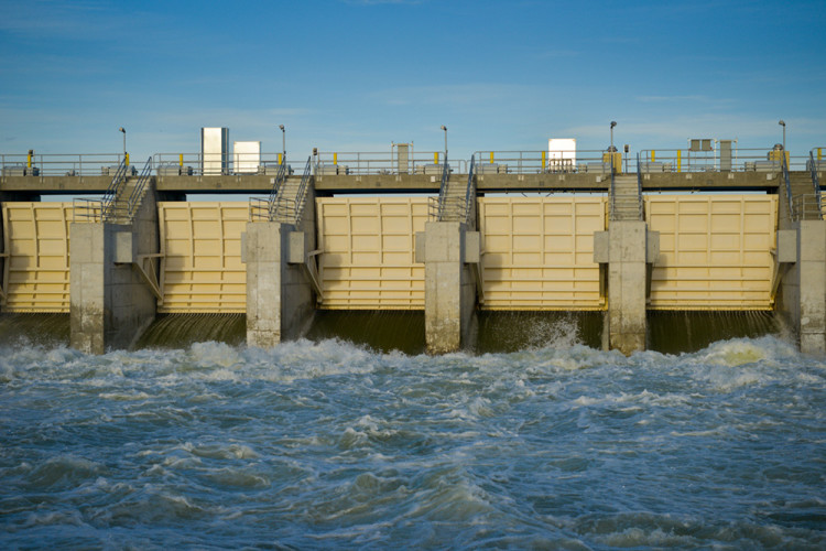Steel radial gates like the ones on Minidoka Dam in Idaho need continuous corrosion protection