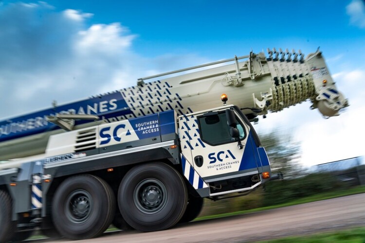 The new LTM 1300-6.3 in Southern Cranes & Access' new colours