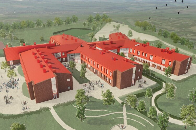 Artist's impression of the new Argoed High School campus