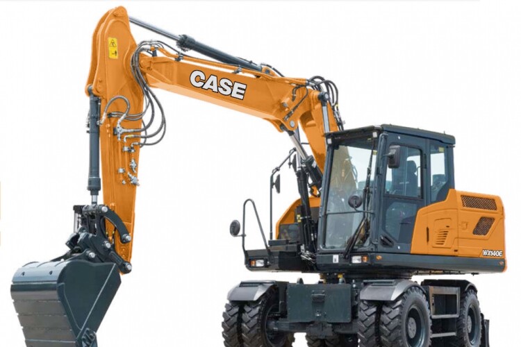 The Case WX140E wheeled excavator, made by Hyundai 